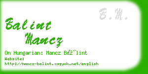 balint mancz business card